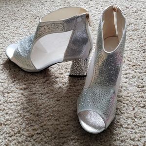 Peep Toe Silver boots
